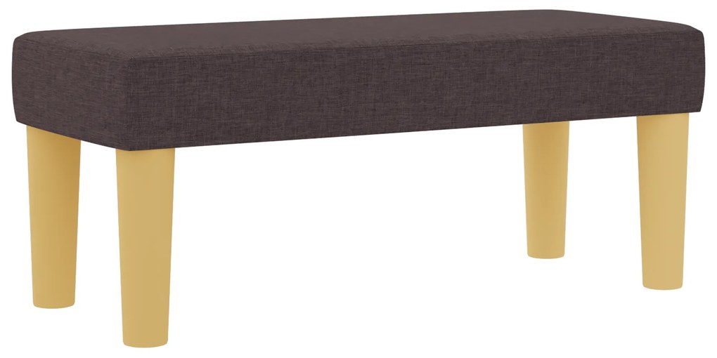 Cama Box com Colchão e Banqueta Castanho Escuro 90x200 cm Tecido