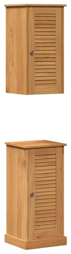 Conjunto de Móveis para Banheiro 2 pcs Marrom e marrom mel