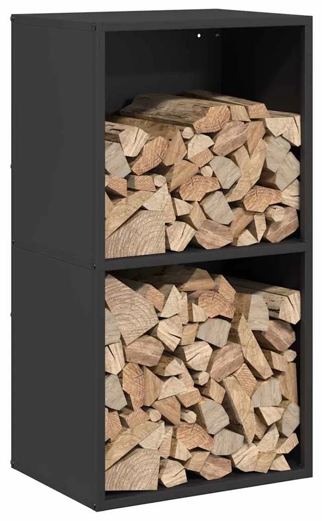 Suporte para lenha 40x30x75 cm aço laminado a frio preto