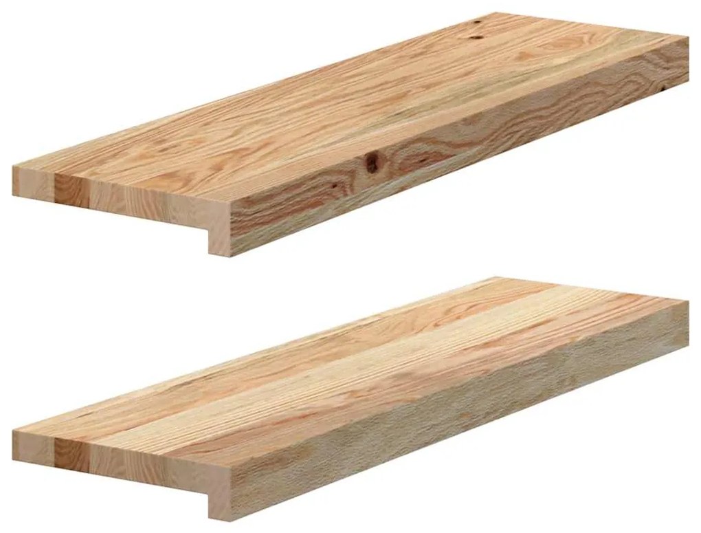 vidaXL Soleiras da janela 2 pcs 70x20x2 cm carvalho maciço não tratado