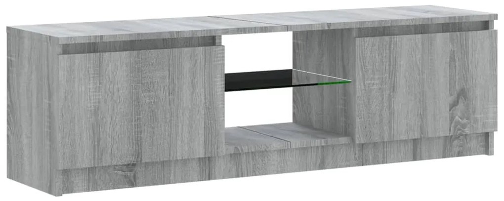 Móvel de TV com luzes LED 120x30x35,5 cm cinzento sonoma