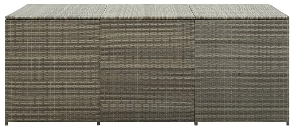 Caixa de arrumação para jardim 180x90x70 cm vime PE cinzento