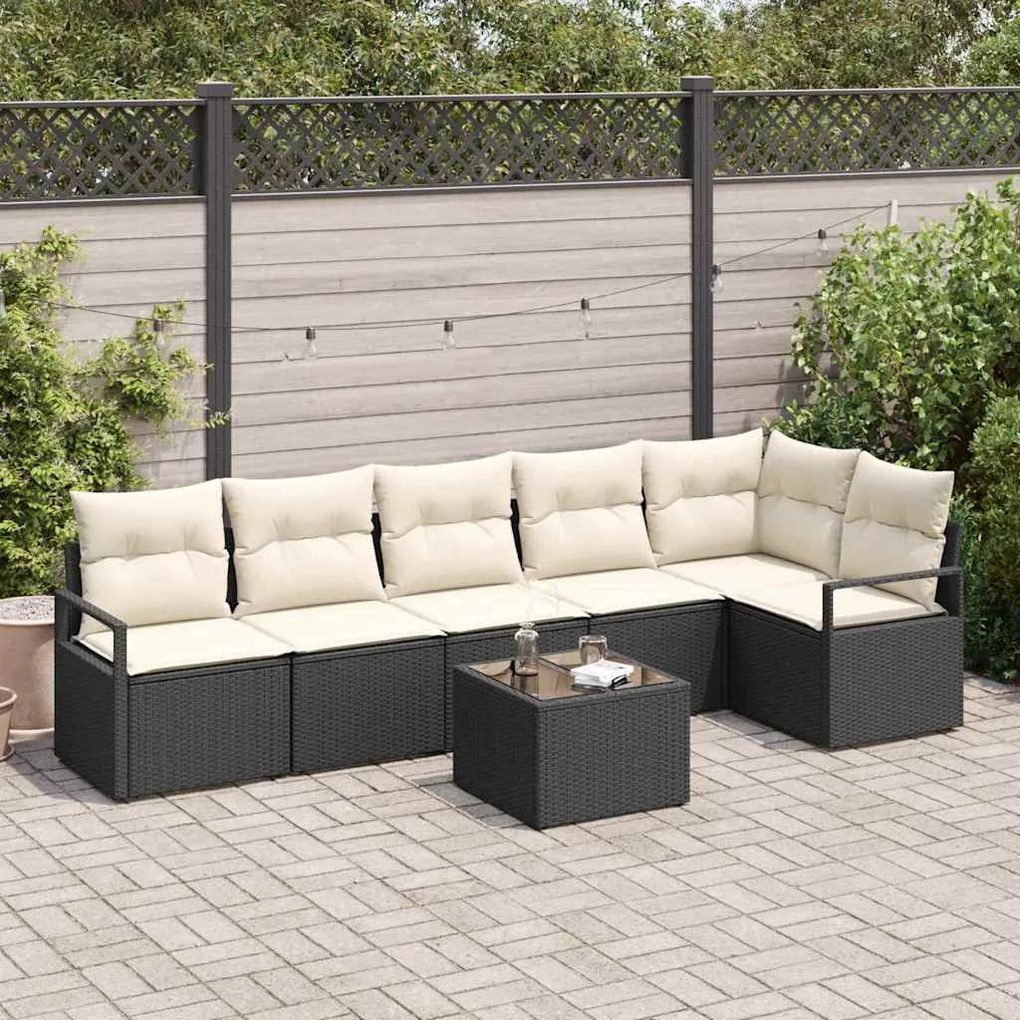 vidaXL Sofá de 6 Peças com Almofadas Rattan Sintético Marrom