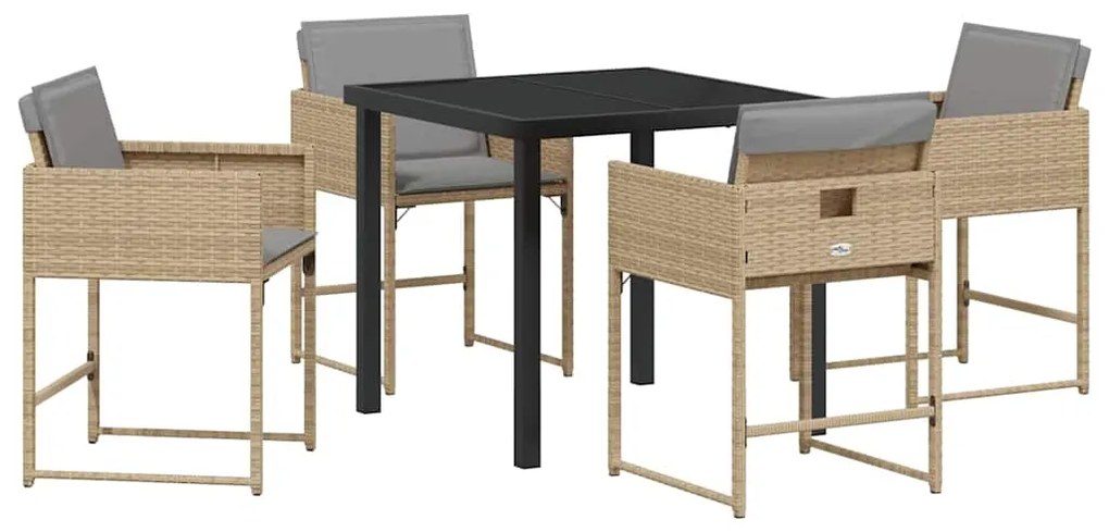 Conjunto de Jantar de Jardim com 5 Peças e Almofadas Beijas