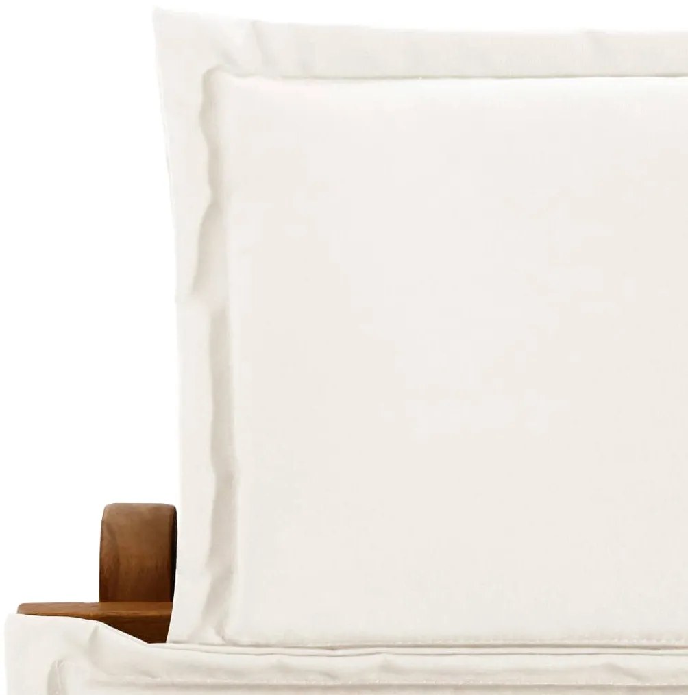 Espreguiçadeiras com almofadões 2 pcs acácia maciça branco nata