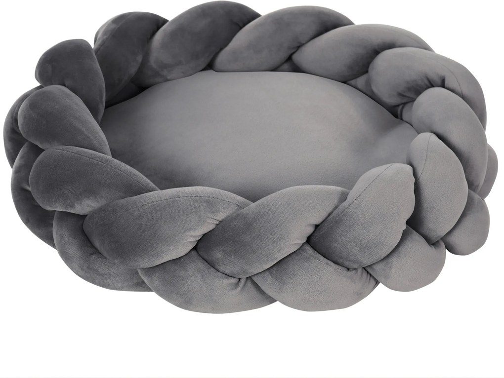 PawHut Cama para Cães Pequenos Lavável Cama para Animais de Estimação Redonda com Almofada Independente 55x55x14 cm Cinza | Aosom Portugal