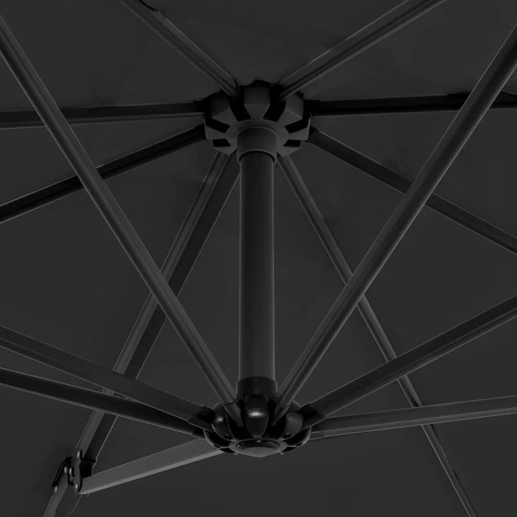 Guarda-sol cantilever com poste alumínio 250x250 cm antracite