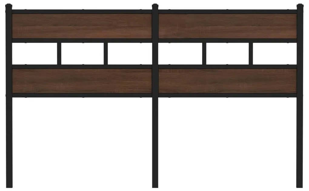 Cabeceira de cama 135cm derivados madeira/aço carvalho castanho