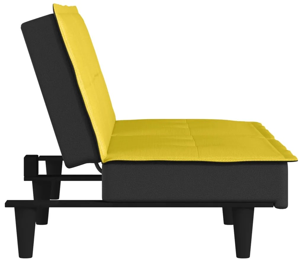 Sofá-cama tecido amarelo-claro