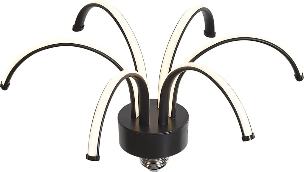 Lâmpada LED decorativa E27 preta 6W 450 lm 3000K