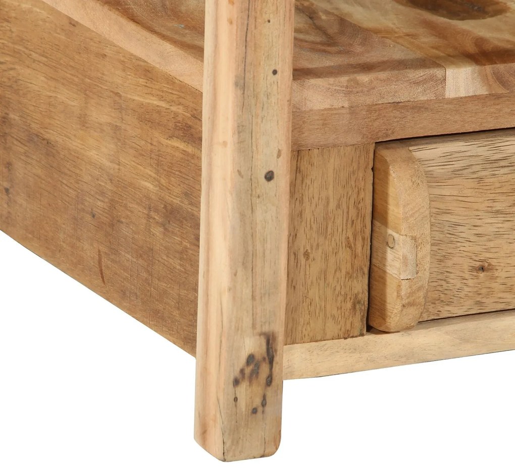 Mesa de Apoio vidaXL 43x32x46 cm Madeira Sólida Reclamada