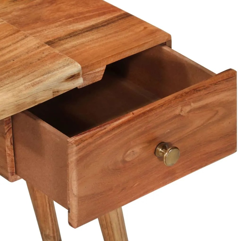 Mesa de cabeceira em madeira de acácia maciça 45x32x55 cm