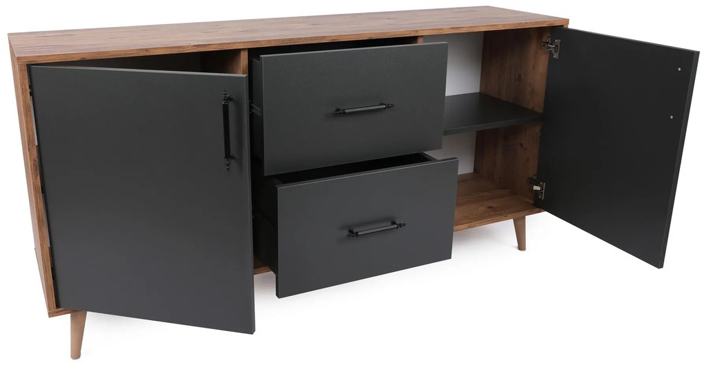 Console Cordoba – Walnut Anthracite – 160 cm x 77 cm x 40 cm