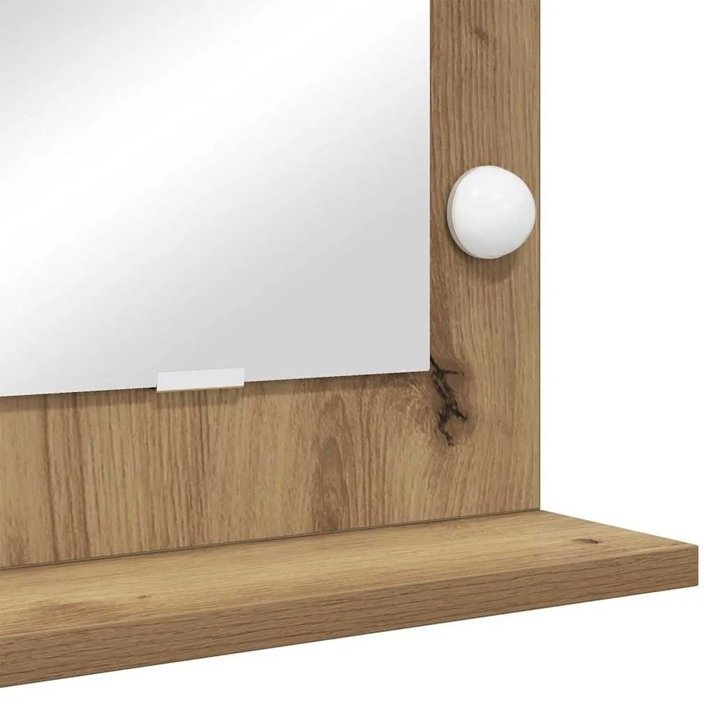 Espelho de Vanity com Luzes LED Carvalho Artisan 60x55x18 cm