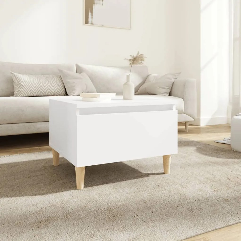819500 vidaXL Mesa de apoio 50x46x35 cm derivados de madeira branco