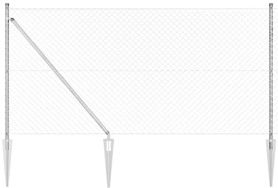 vidaXL Poste de Cerca Prateado 10 x 1,2 m (malha de 40 x 40 mm) Aço