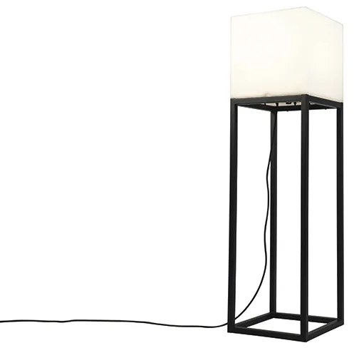 Candeeiro de pé alto preto quadrado abajur branco IP44 - VIRGINIA Design