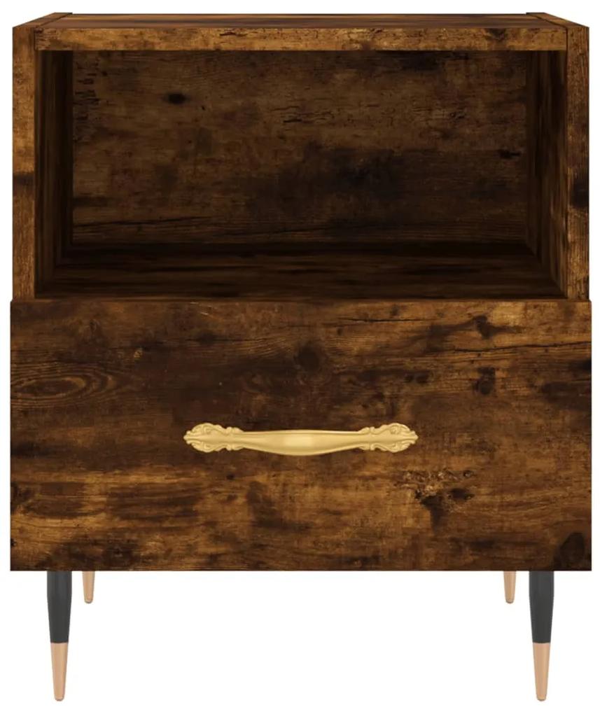Mesa de cabeceira 2 pcs derivados de madeira carvalho fumado