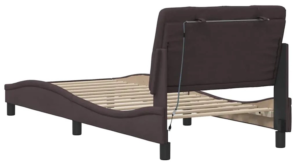 Estrutura de cama com LED sem colchão 90x200 cm tecido