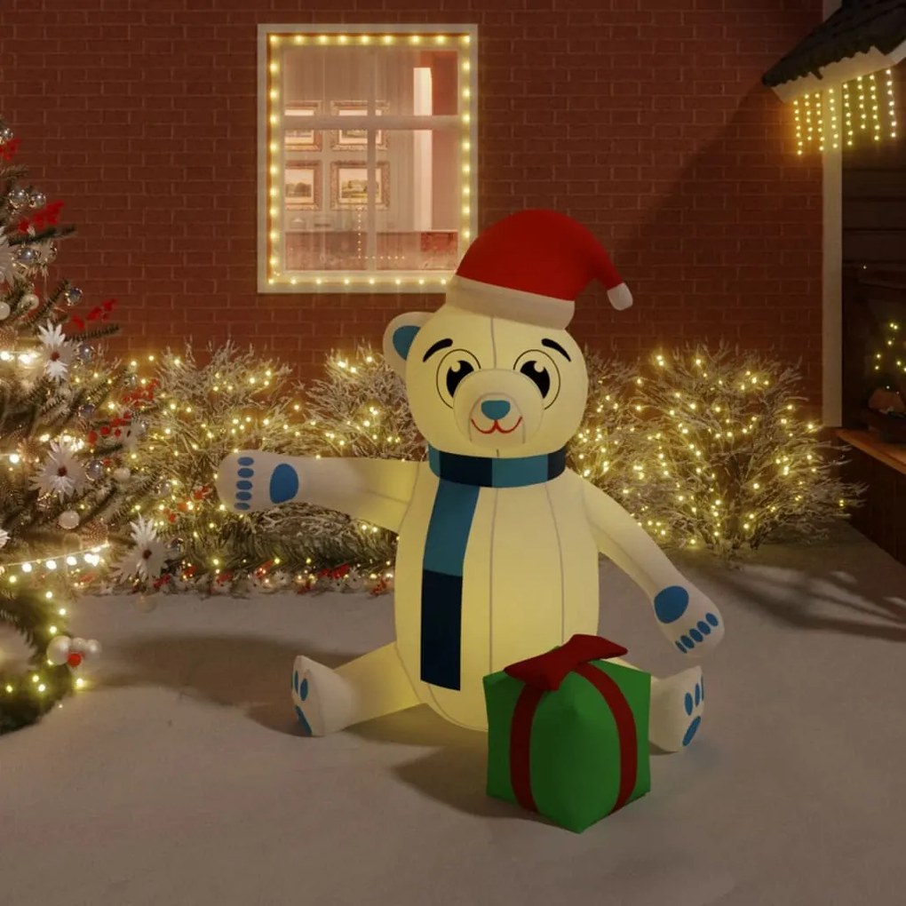 Urso de Natal insuflável com luzes LED 180 cm