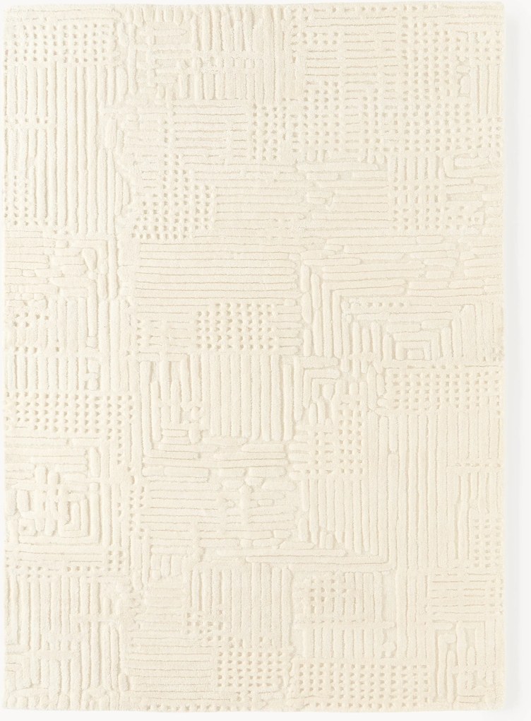 Tapete em lã artesanal com relevo Merima