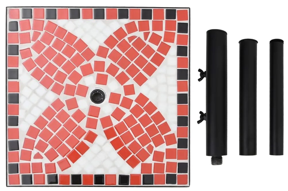 Base para guarda-sol quadrada 12 kg terracota e branco