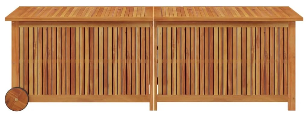 Caixa de arrumação p/ jardim c/ rodas 150x50x58cm acácia maciça