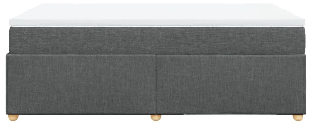 Cama com molas/colchão 120x200 cm tecido cinzento-escuro