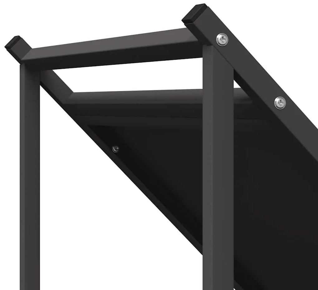 Suporte para lenha 70x43x34,5 cm aço laminado a frio preto