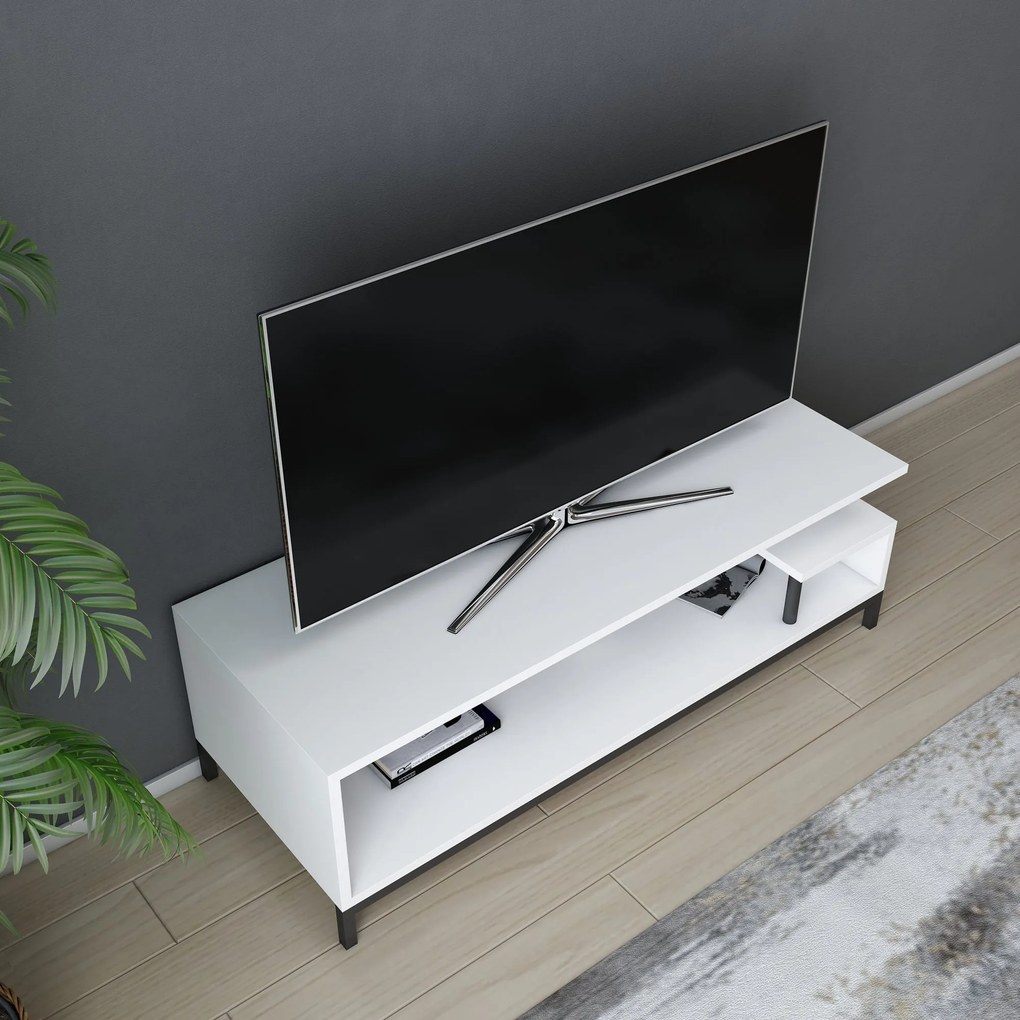 Móvel TV Reilly – Preto/Branco – 120x44,6x37,6 cm