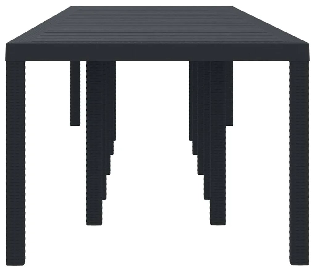 Mesa de Jardim Antracite 350x100x73 cm Poly Rattan