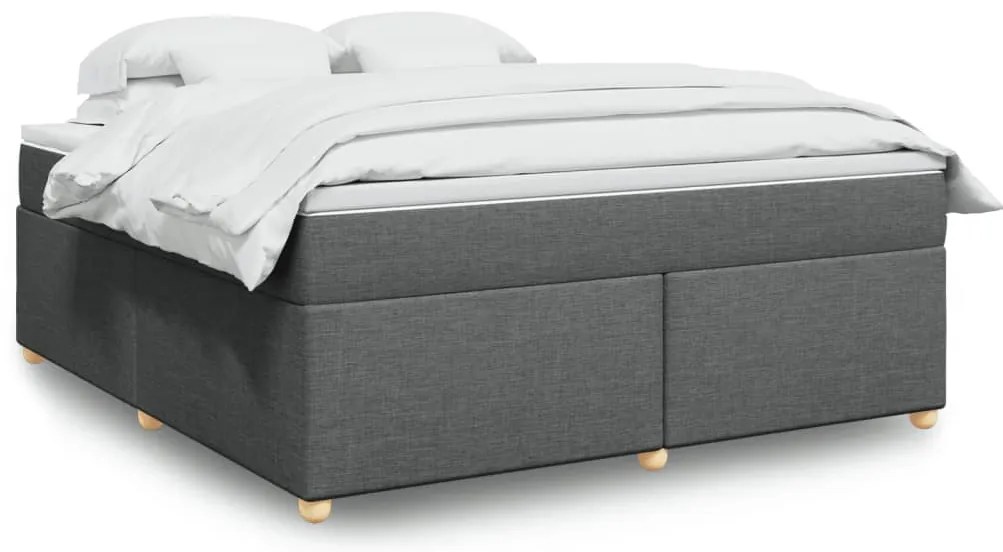 vidaXL Cama com molas/colchão 180x200 cm tecido cinzento-escuro
