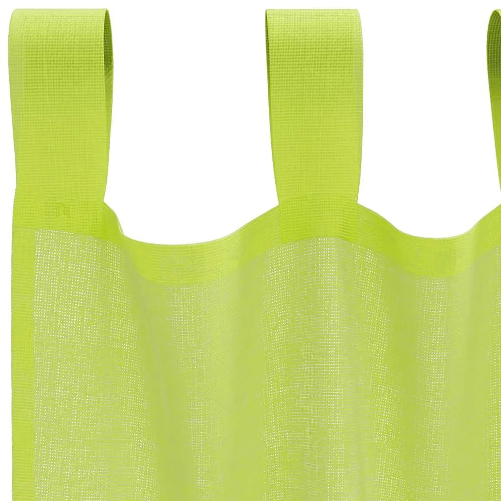 Cortinas de voile com aba 2 pcs verde-maçã