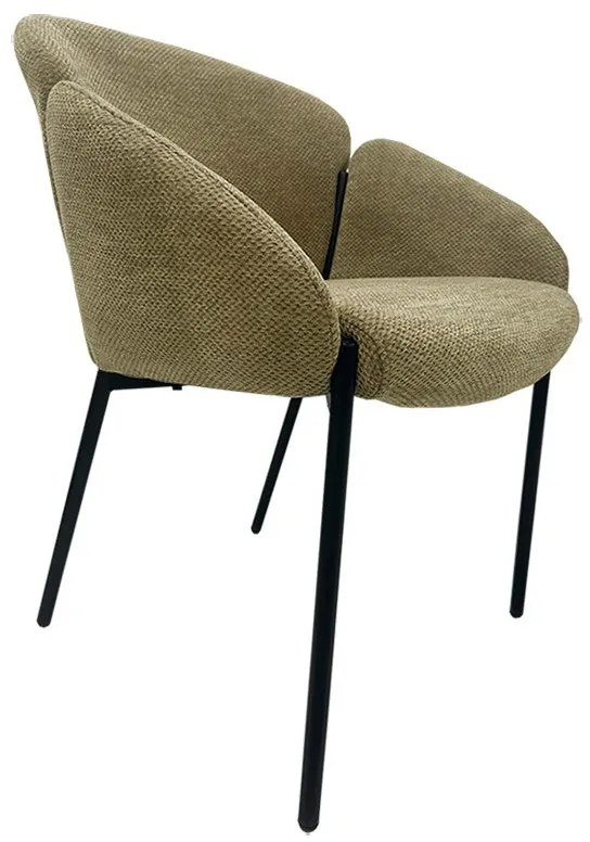 Conjunto de 2 Cadeiras GIORGIO – Metal Preto e Tecido de Chenilla Cast
