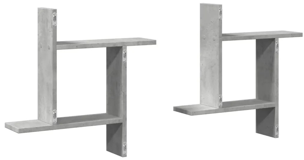 Prateleiras de parede 2 pcs derivados de madeira cinza cimento