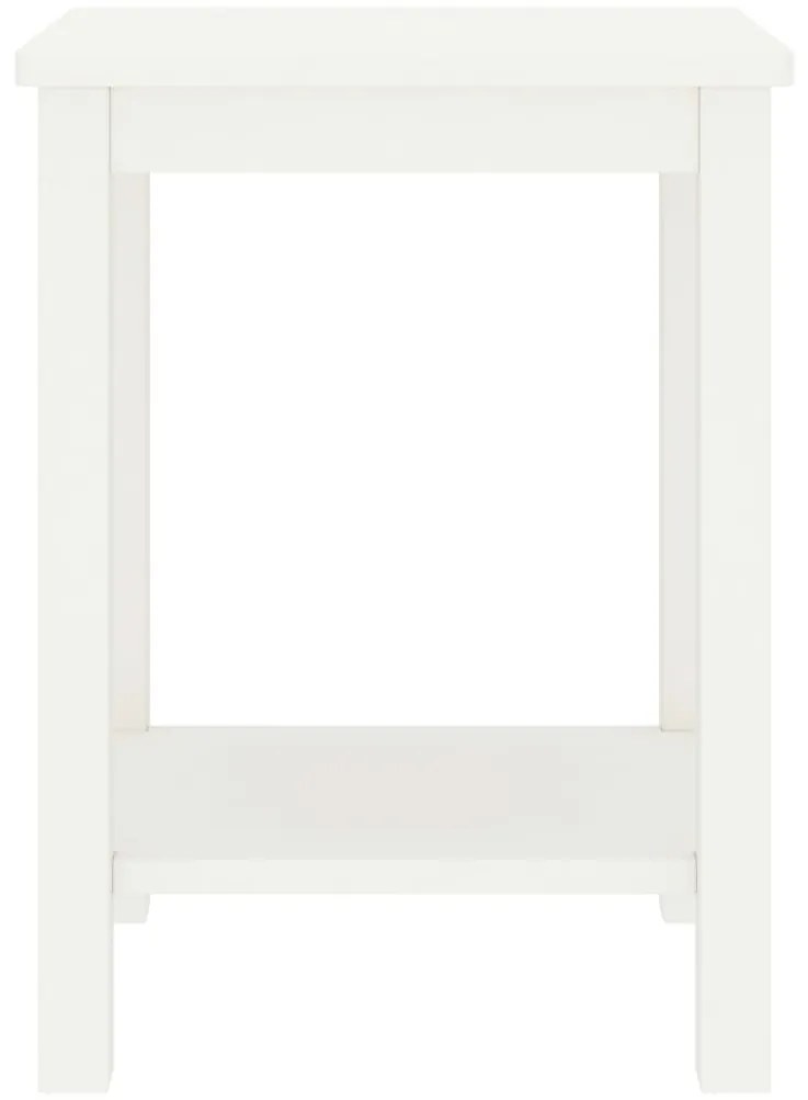 Mesa de cabeceira 35x30x47 cm madeira de pinho maciça branco