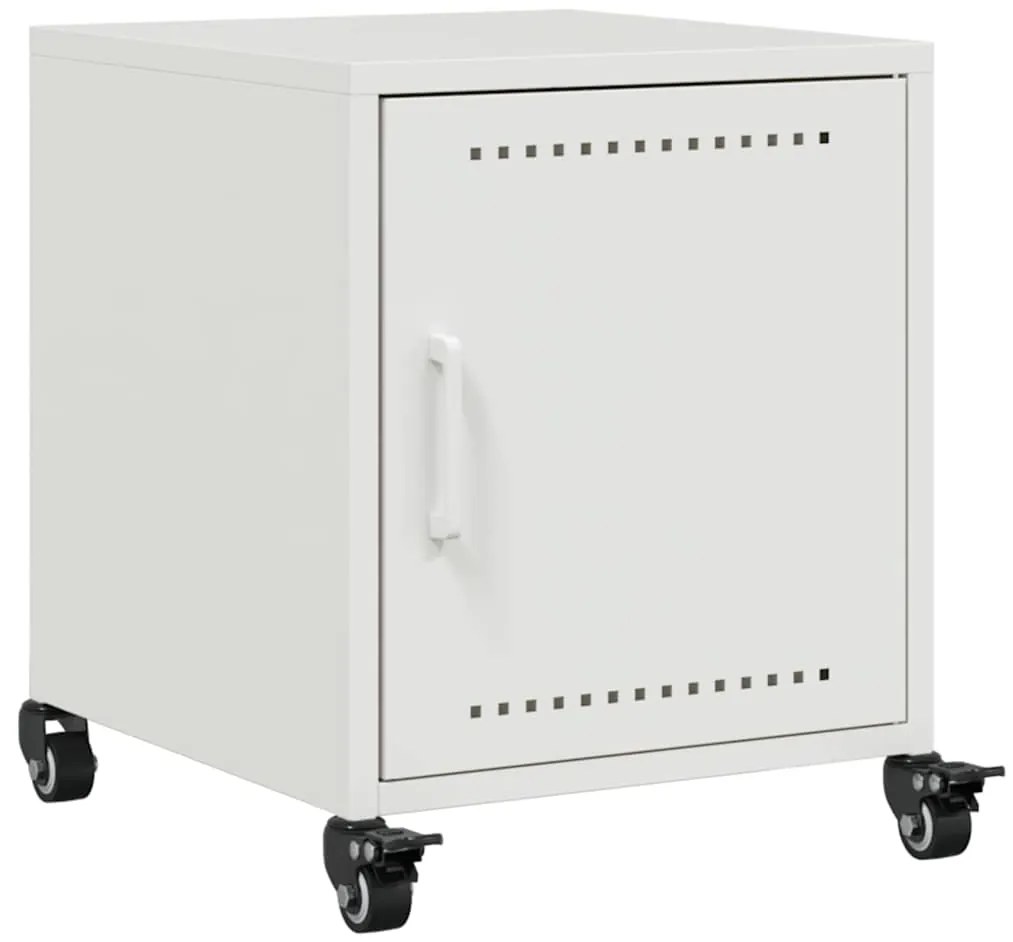 Mesas de cabeceira 2 pcs 36x39x43,5 cm aço branco