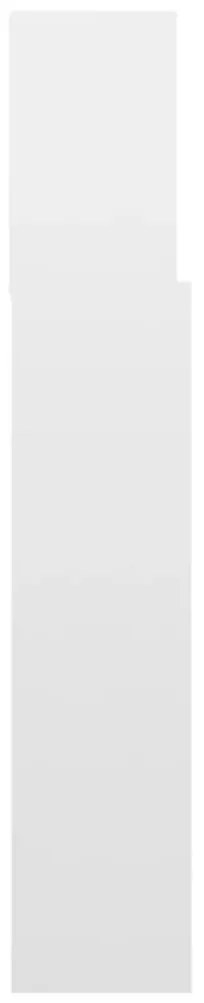 Armário de cabeceira 160x19x103,5 cm branco brilhante