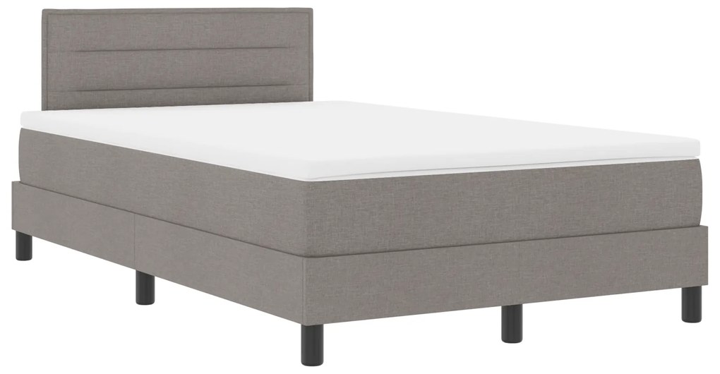 Cama Box Spring com Colchão Taupe 120x200 cm Tecido
