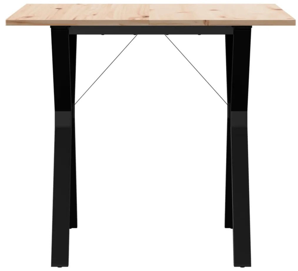 Mesa de jantar estrutura em Y 90x90x75 cm pinho e aço