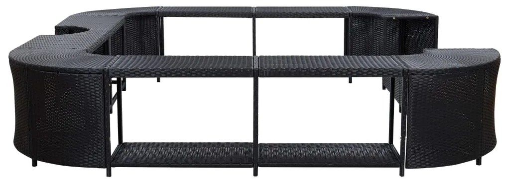 Contorno de spa quadrado 268 x 268 x 55 cm vime PE preto