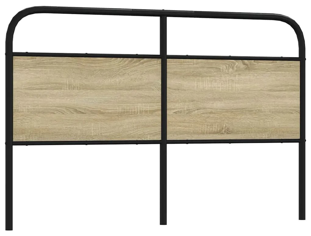 vidaXL Cabeceira de cama 160 cm derivados madeira/aço carvalho sonoma