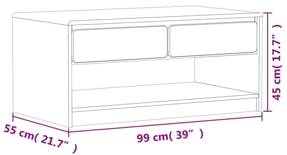 Mesa de centro SAUDA 99x55x45 cm pinho maciço cor carvalho