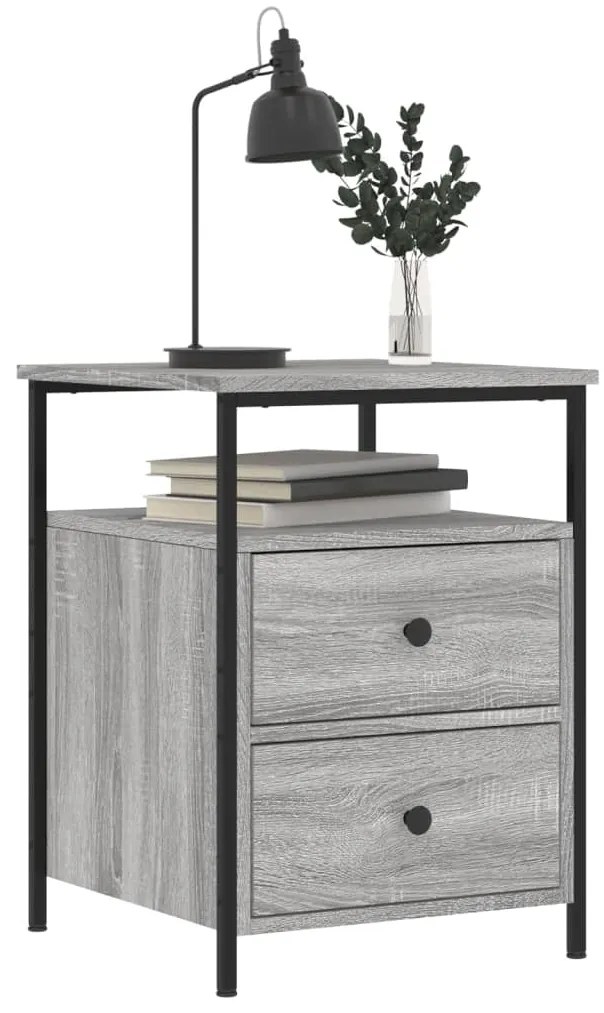 Mesa de cabeceira 44x45x60 cm derivados madeira cinzento sonoma