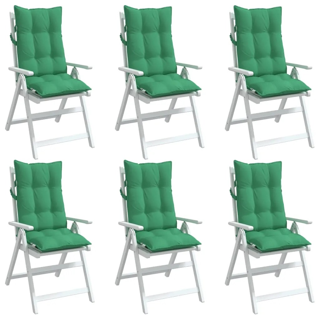 Almofadões p/ cadeira encosto alto 6 pcs tecido oxford verde