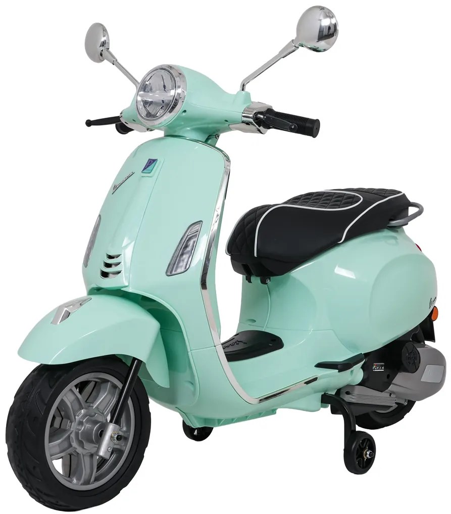 Vespa eletrica para crianças 12V ROMA, Rodas Espuma EVA, assento couro ecológico Verde