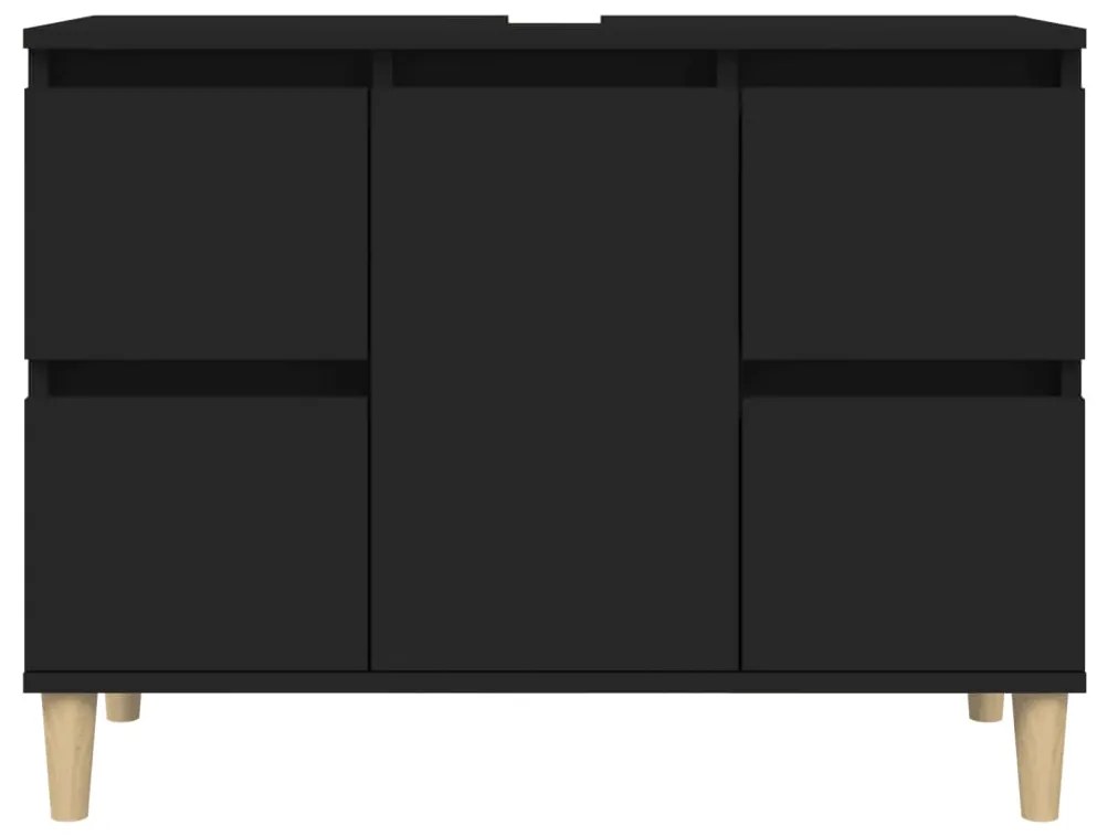 Móvel p/ lavatório 80x33x60 cm derivados de madeira preto
