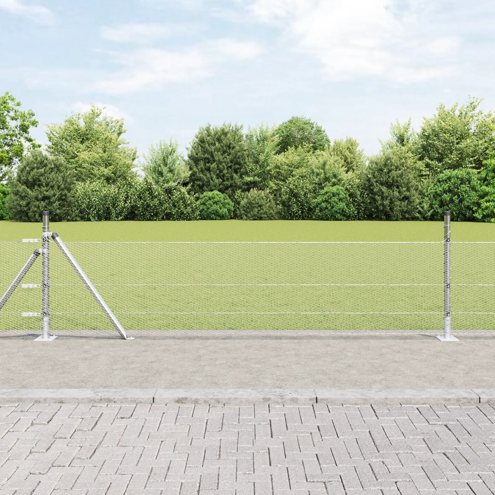Cerca Hexagonal vidaXL 0,5x100 m Aço Galvanizado