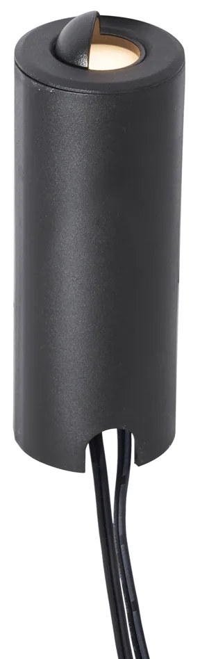 Conjunto de 5 focos embutidos modernos pretos com LED IP67 - Linsey