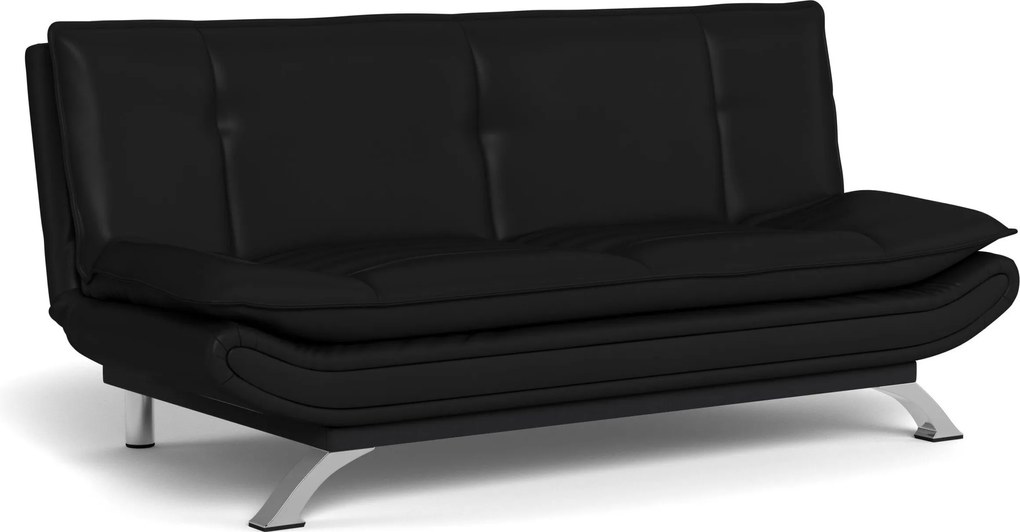 Sofá-cama Norsica 227, Número de lugares: 4, Preto, 91x196x98cm, 42 kg, Pernas: Metal, Madeira: Pinheiro